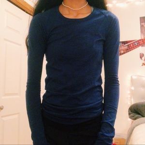 Lululemon heathered blue swiftly tech long sleeve